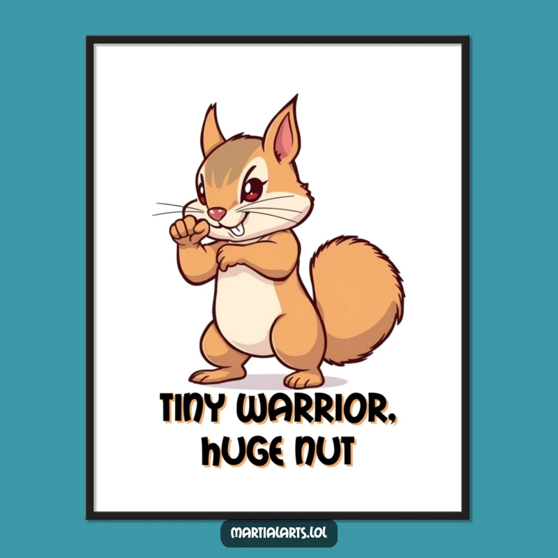 Funny Squirrel Punch Digital Art: Instant Download, Fierce Funny Gift