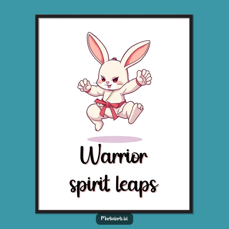 Funny Bouncing Bunny Martial Arts Digital Art - Printable Power for Your Walls