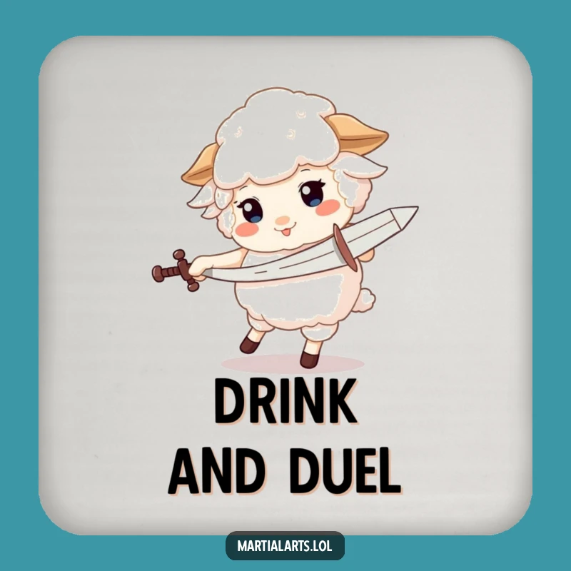 Funny Sheep Sword Coasters - Protect Surfaces with Playful Charm