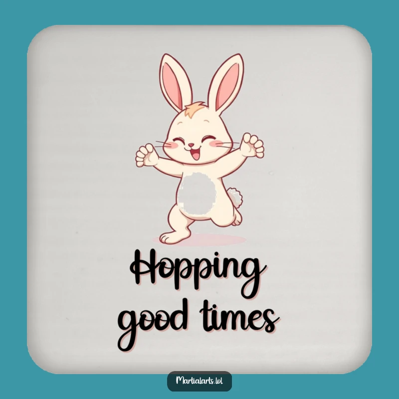 Funny Bunny Block Coasters: Set of Hilarious Animal Defense for Tables
