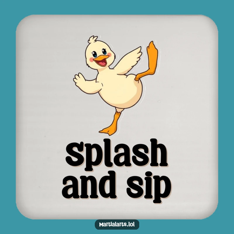 Funny Duck Flying Kick Coaster: Cheerful Action Gift