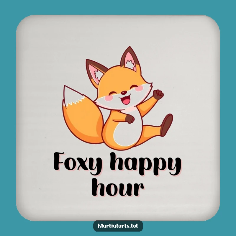 Funny Fox Flying Kick Coasters: Protect Surfaces with Playful Power!