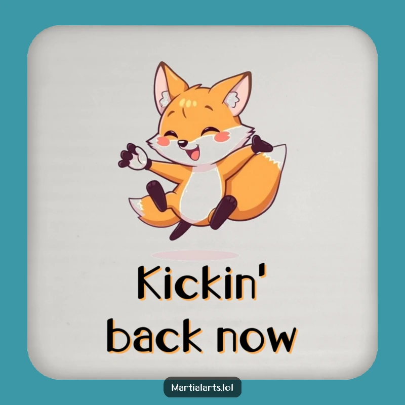 Funny Fox Kick Coasters: Set of Hilarious Martial Arts Table Protectors