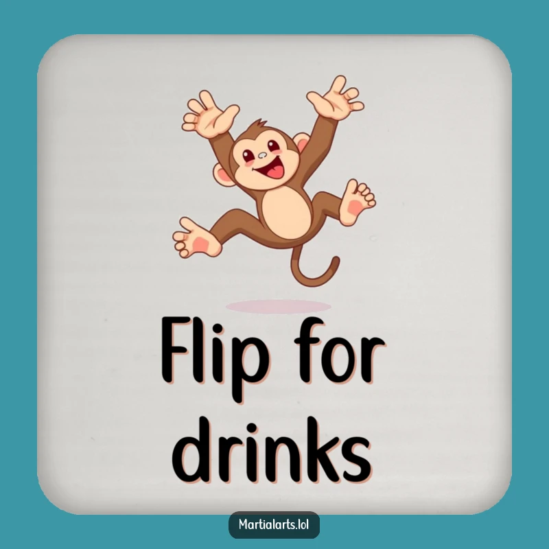 Funny Monkey Flip Drink Coaster: Protect Surfaces with a Playful Primate, Quirky Funny Gift