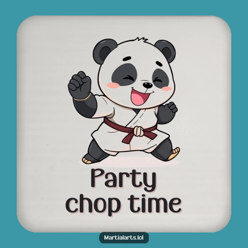 Funny Panda Coaster: Protect Your Surface with a Kung Fu Chop Funny Gift