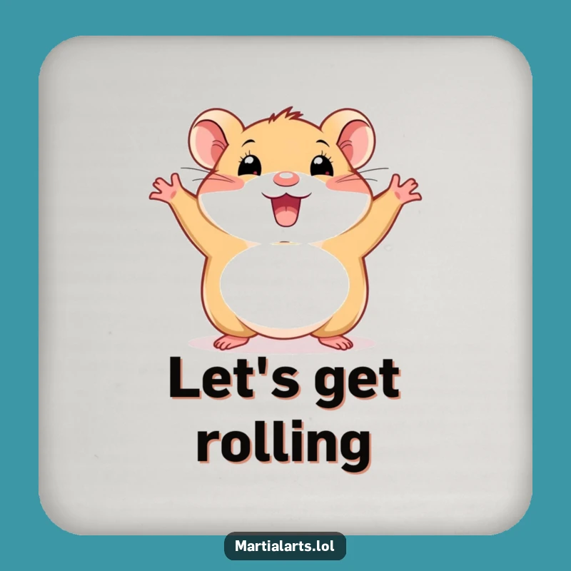Funny Happy Hamster Coaster - Energetic Drink Protector