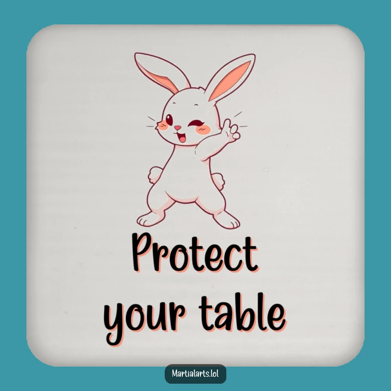 Funny Bunny Block Drink Coaster Set: Protect Surfaces, Adorable Home Gift