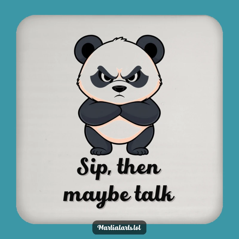 Funny Panda Guard Coaster: Protect Surfaces with Hilarious Determination