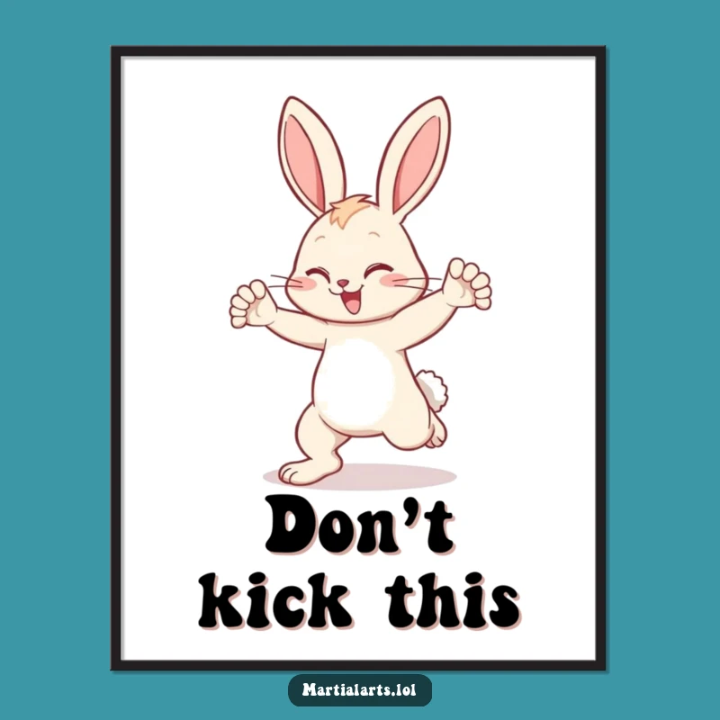 Funny Bunny Block Poster: Hilarious Animal Art Print for Wall Decor