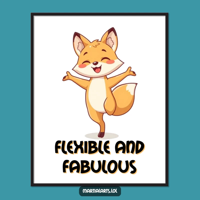 Funny Fox Yoga Poster: Bring Hilarious Animal Balance to Your Walls