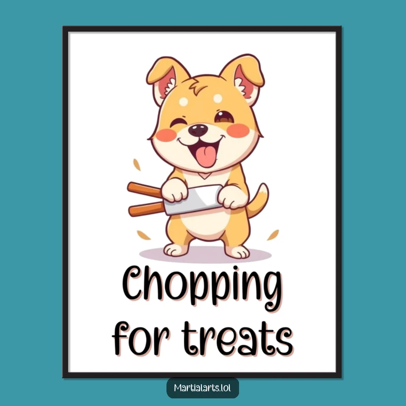 Funny Dog Karate Poster: Silly Enthusiast Chop Wall Art Gift