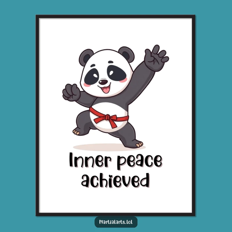 Funny Panda Martial Arts Poster: High-Energy Wall Art Gift