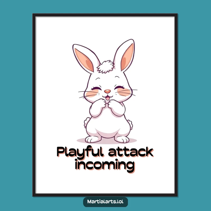 Funny Playful Bunny Poster: Decorate with Adorable Mischief, Hilarious Gift