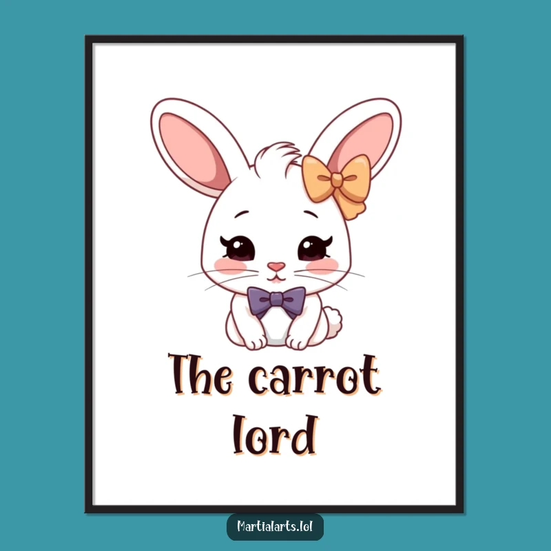 Funny Rabbit Bow Poster: Humorous Wall Art for Charming Personalities