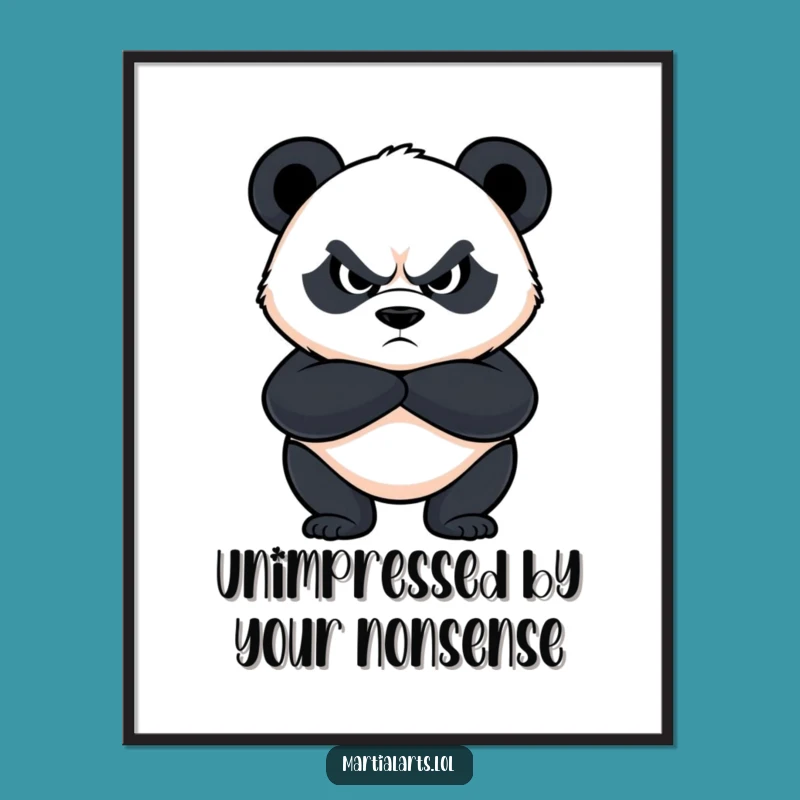Funny Panda Guardian Poster: Bring Hilarious Determination to Your Walls
