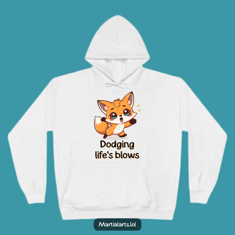 Funny Fox Dodge Hoodie - Stay Cozy While Evading Life's Punches