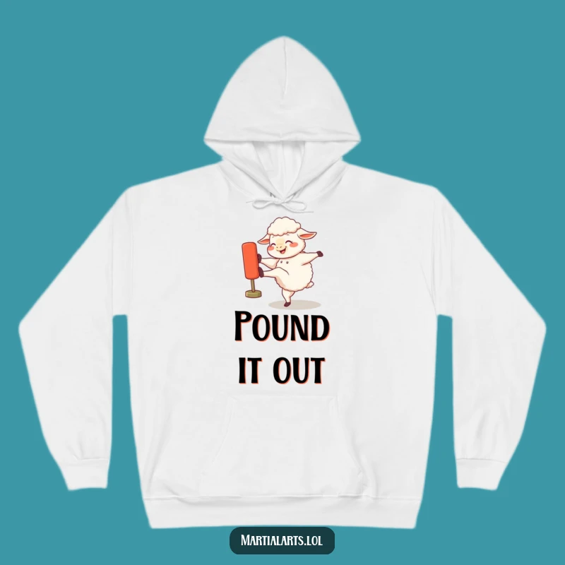 Funny Giggling Sheep Kicking Dummy Hoodie - Comfy & Hilarious Gift