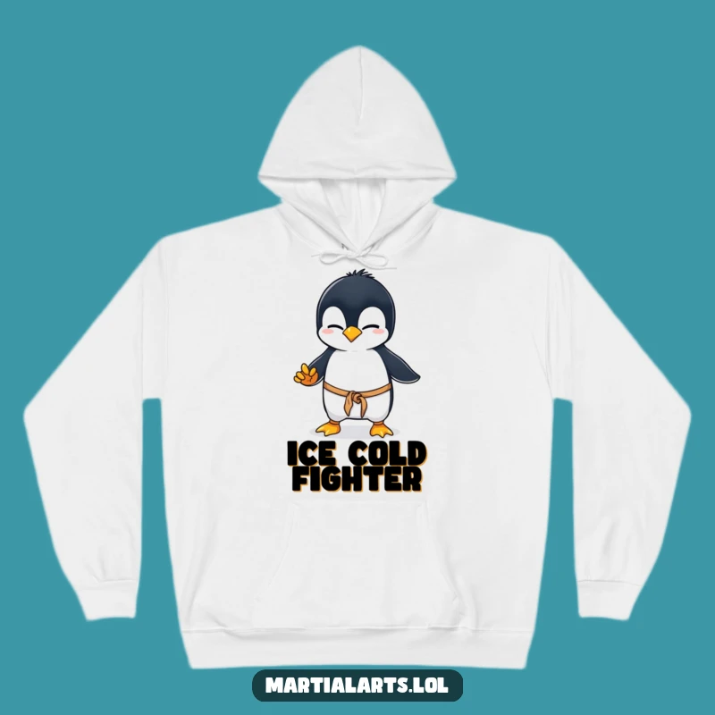 Funny Penguin Karate Hoodie: Cozy Comfort with a Clumsy Fighter, Adorable Funny Gift