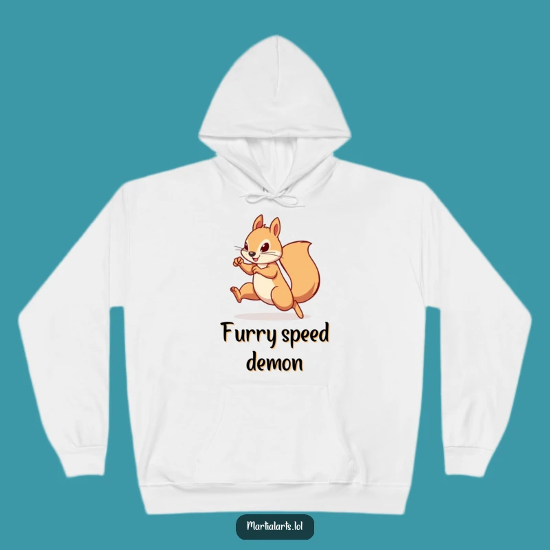 Funny Squirrel Kung Fu Hoodie: Cozy Winter Gift for Action Lovers