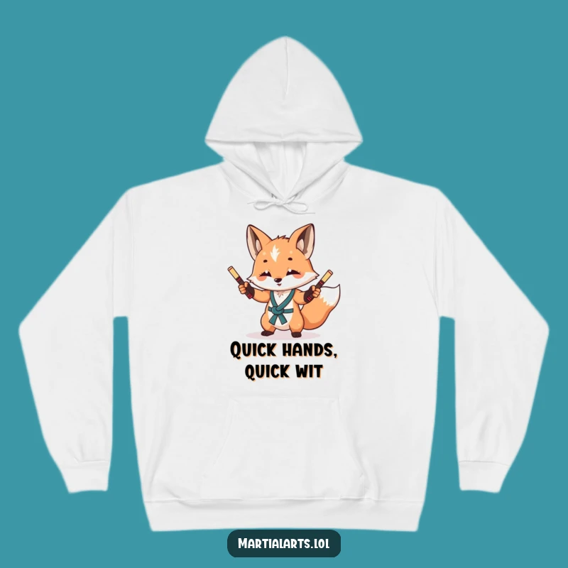 Funny Fox Nunchuck Hoodie: Cozy Martial Arts Sweatshirt for Sly Characters