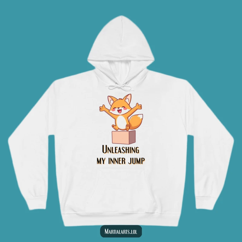 Funny Fox Block Hug Hoodie - Cozy Joyful Leap Gift for All