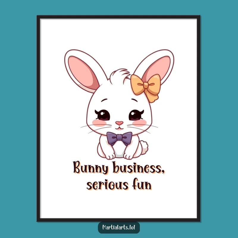 Funny Free Printable Wall Art: Rabbit Bowing Seriously, Hilarious Downloadable Decor