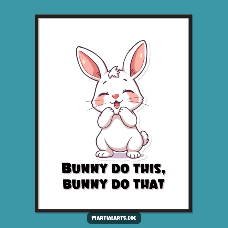 Free Printable Playful Bunny Wall Art: Cheeky Bow Downloadable Decor