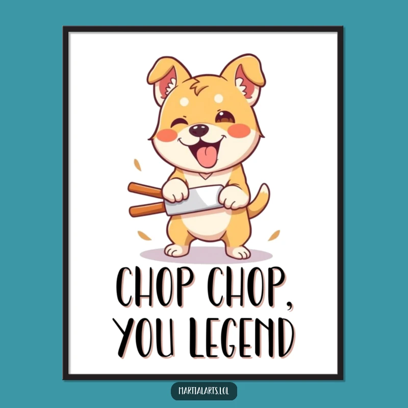 Free Printable Wall Art: Silly Dog Chop - Hilarious Martial Arts Decor