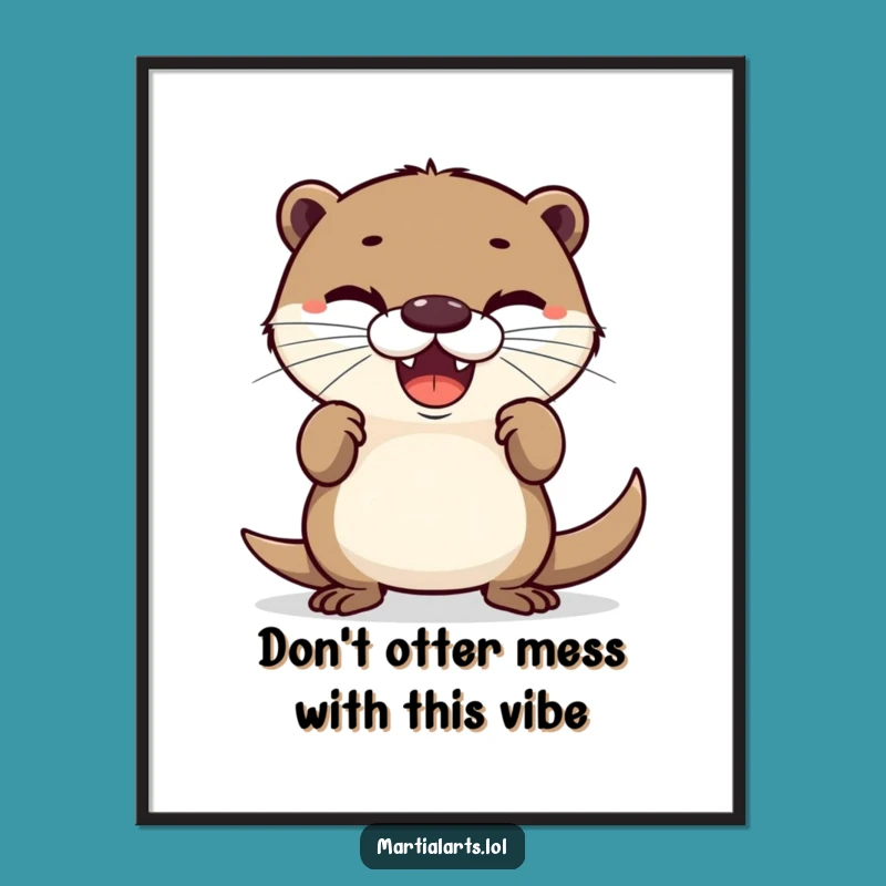 Funny Free Printable Wall Art Otter: Defensive Delight for Quirky Downloadable Decor