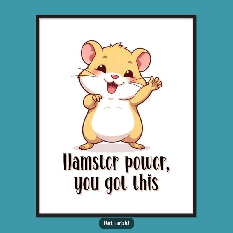 Free Printable Hamster Martial Arts Art - Funny Downloadable Decor!