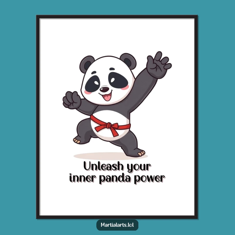 Free Printable Wall Art: Hilarious Panda Martial Arts Pose for Quirky Home Decor