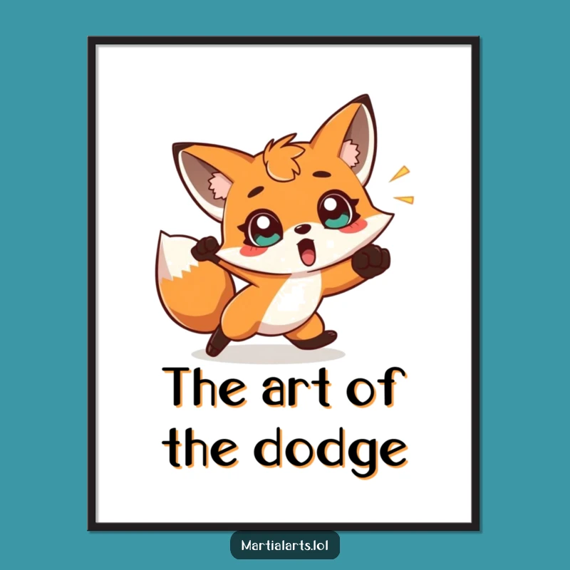 Free Printable Wall Art: Surprised Fox Dodging Punch Funny Downloadable Art