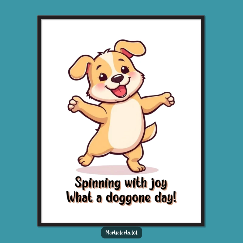 Funny Free Printable Dancing Dog Wall Art: Downloadable Art for Joy