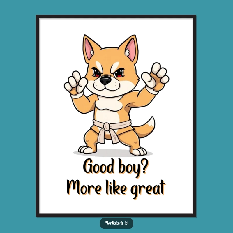 Free Printable Wall Art: Funny Dog Martial Arts - Hilarious Dog Decor