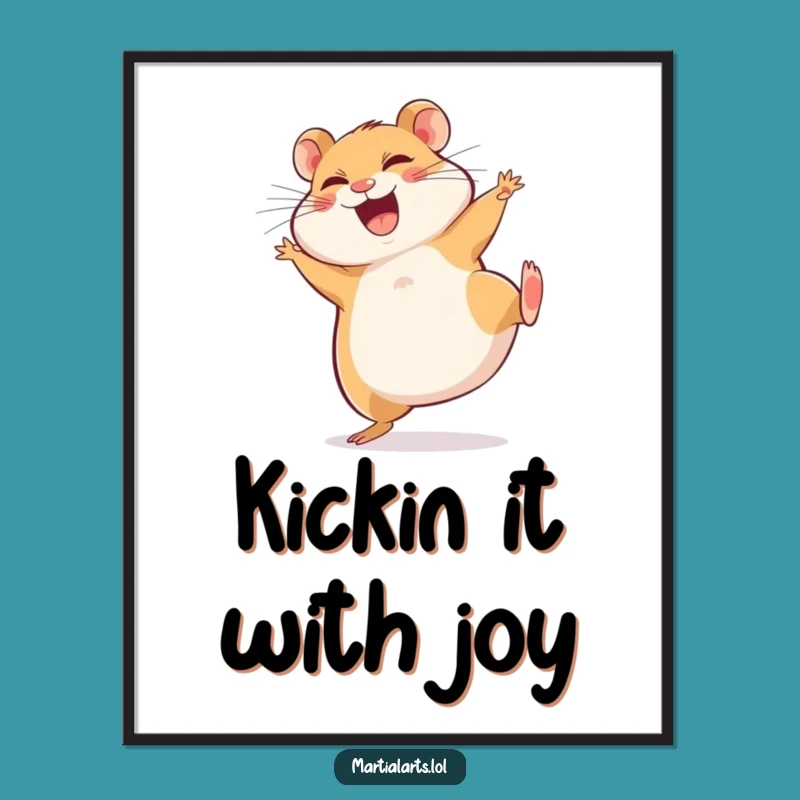 Free Printable Funny Hamster Kick Wall Art - Hilarious Downloadable Decor!