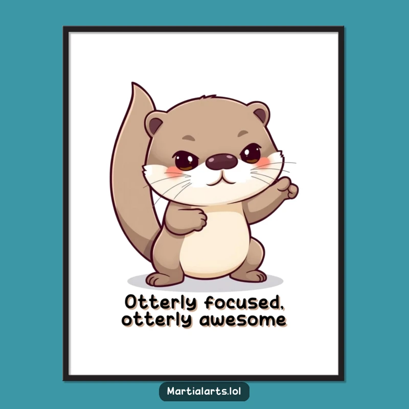 Free Printable Wall Art: Curious Otter Lunges - Funny Downloadable Decor