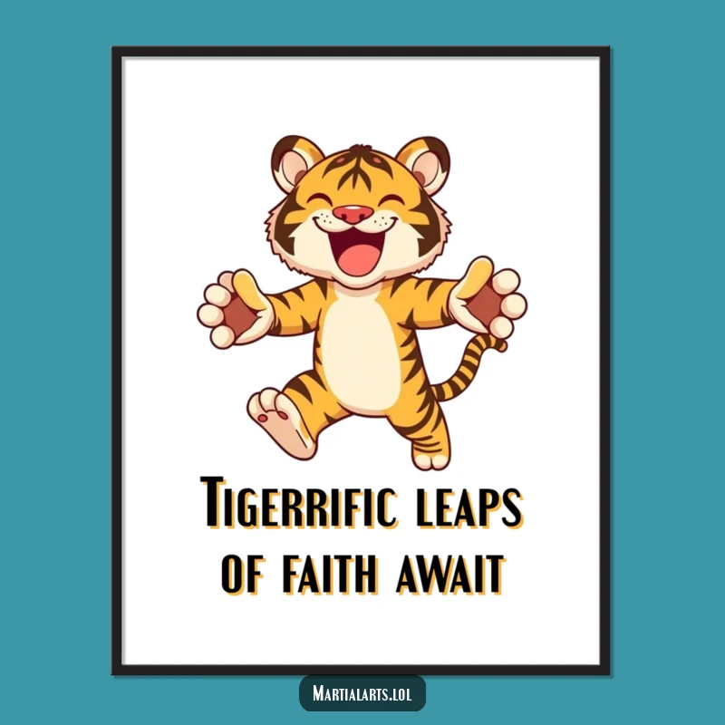 Free Printable Wall Art: Dynamic Tiger Leap for an Adventurous and Lively Home