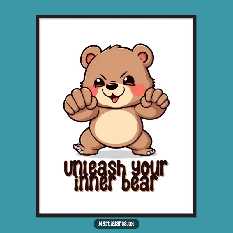 Free Printable Bear Wall Art - Funny Bear Downloadable Poster for Powerful Decor