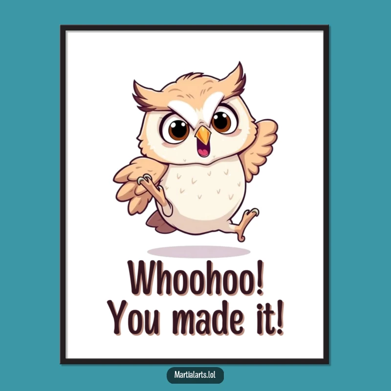 Free Printable Startled Owl Wall Art: Whimsical Tumble Downloadable Decor