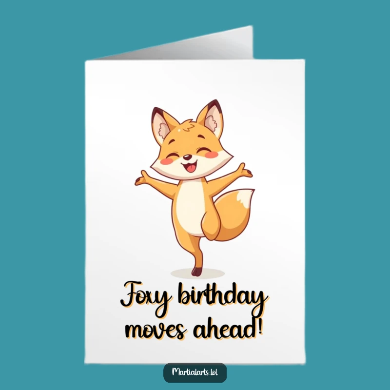 Free Printable Fox Birthday Card: Funny Balancing Act Printable Greeting Card for Him or Her
