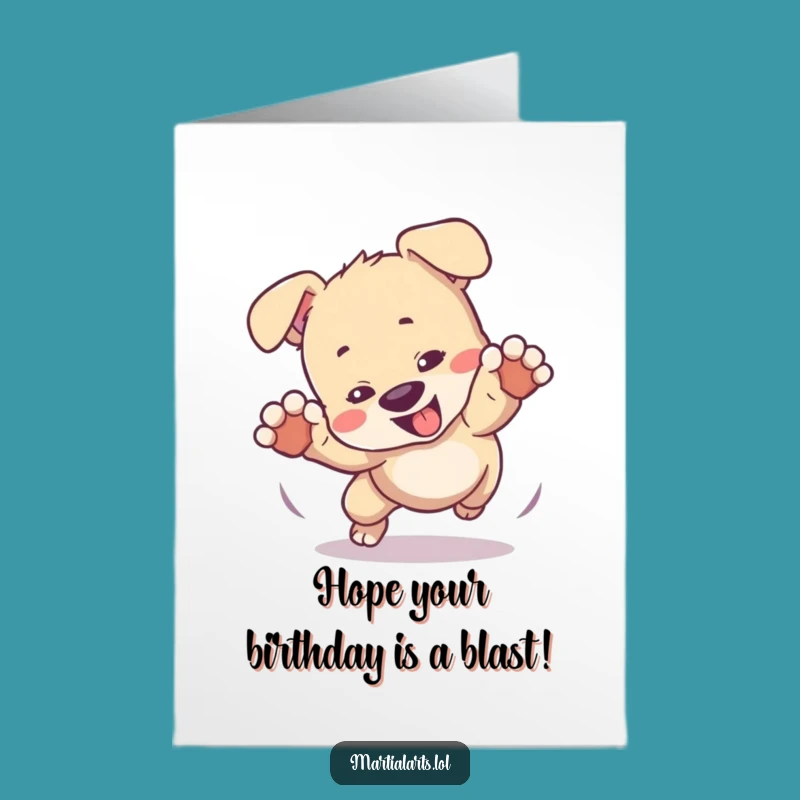 Free Printable Birthday Card: Playful Puppy Tumble for a Wacky and Fun Celebration