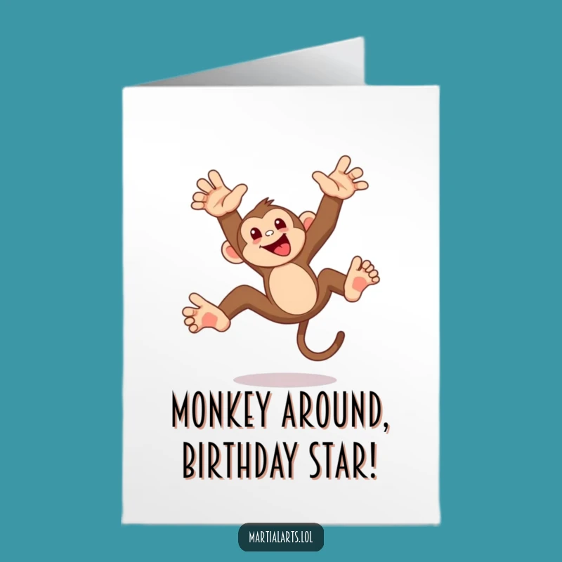 Free Printable Monkey Flip Birthday Card: Funny Downloadable Gift for Fun Lovers