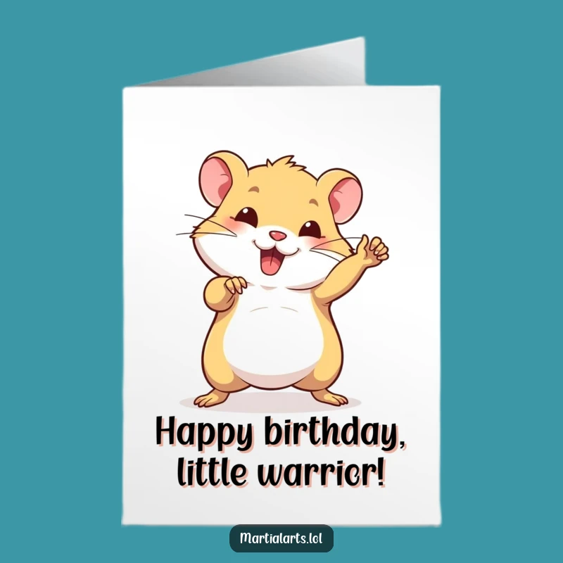 Free Printable Hamster Kung Fu Birthday Card - Funny Downloadable Power!