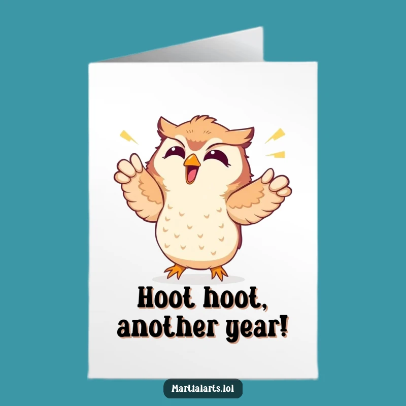 Free Printable Giggling Owl Birthday Card - Funny Downloadable Gift for Laughs!