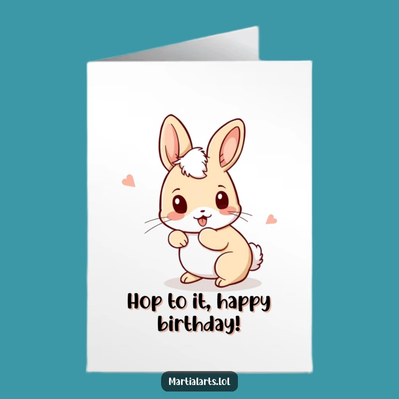 Free Printable Birthday Card: Funny Rabbit Moves, Perfect Downloadable Gift!