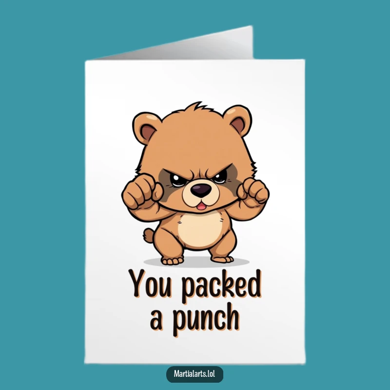 Free Printable Bear Cub Punch Congrats Card - Motivational Downloadable Gift!