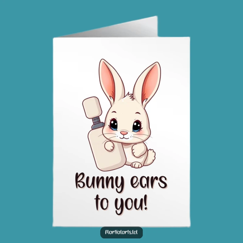 Free Printable Congrats Card: Rabbit's Peek-a-Boo Win - Funny