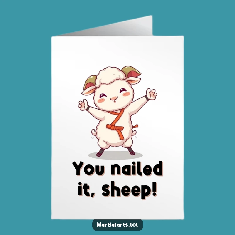 Free Printable Giggling Sheep Congrats Card: Quirky Downloadable for Any Win