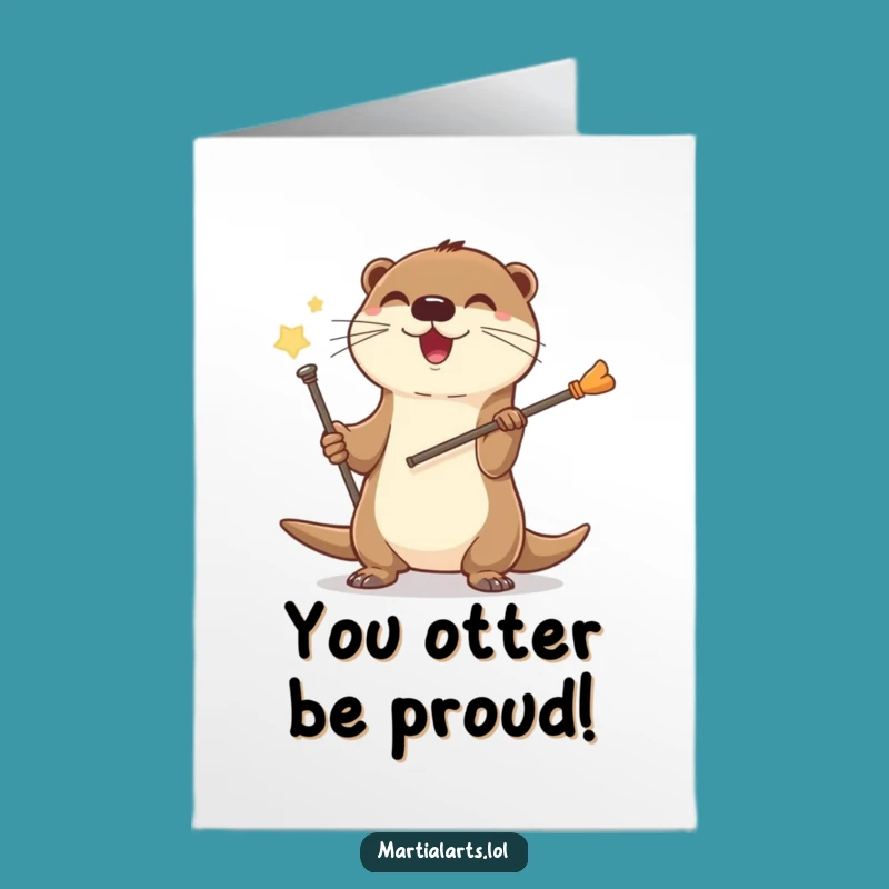 Free Printable Otter Staff Congrats Card - Celebratory Downloadable for Victories