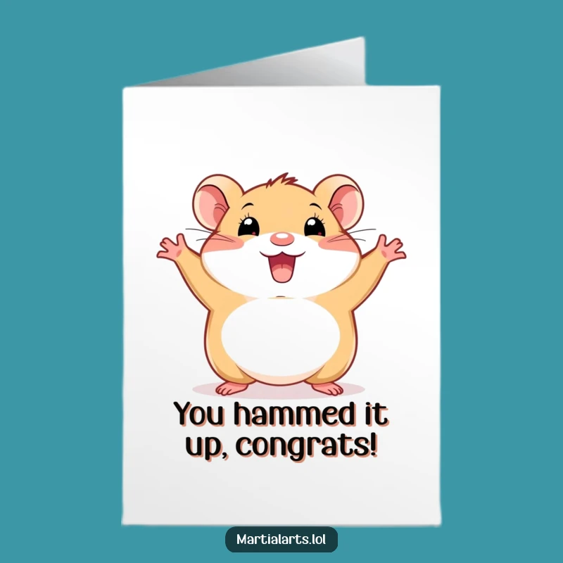 Free Printable Hamster Congrats Card: High-Energy Winner Funny Downloadable Gift